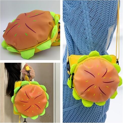 NULAOBA Crossbody Hamburger Purse Hamburger Backpack Unique Cheeseburger Backpack Funky Purse Happy Meal Purse- Gift for Burger Lovers in Saudi Arabia