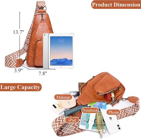 DIVCIDLC Women Sling Backpack Purse Waist Shoulder Crossbody Bag with Wide Strap Large Capacity in Kuwait