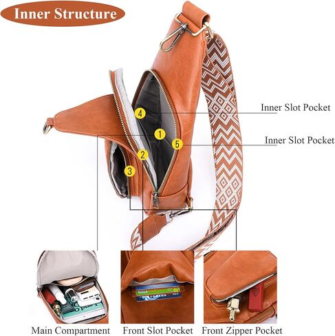 DIVCIDLC Women Sling Backpack Purse Waist Shoulder Crossbody Bag with Wide Strap Large Capacity in Kuwait