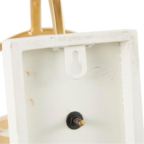 Deco 79 Metal Oval Wall Sconce with White Wood Backing, 7" x 6" x 20", Gold in Saudi Arabia