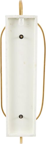 Deco 79 Metal Oval Wall Sconce with White Wood Backing, 7" x 6" x 20", Gold in Saudi Arabia