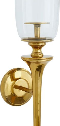 Deco 79 Aluminum Wall Sconce with Glass Holder, 8" x 8" x 30", Silver in Kuwait