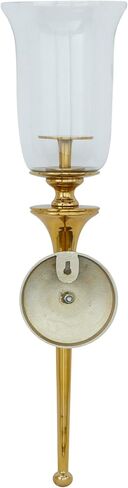 Deco 79 Aluminum Wall Sconce with Glass Holder, 8" x 8" x 30", Silver in Kuwait