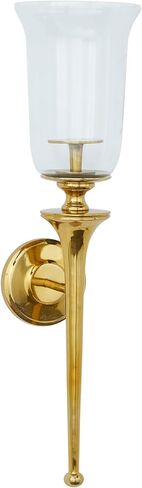 Deco 79 Aluminum Wall Sconce with Glass Holder, 8" x 8" x 30", Silver in Kuwait