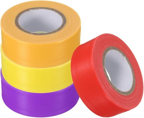 uxcell PVC Flagging Tape 25mm x 30m/98.4ft Marking Tape Non-Adhesive 4pcs Assorted Colors Tape for Tree Marking, Trail Marking, and Survey in Boundaries Hazardous Areas Home Workplace in Saudi Arabia