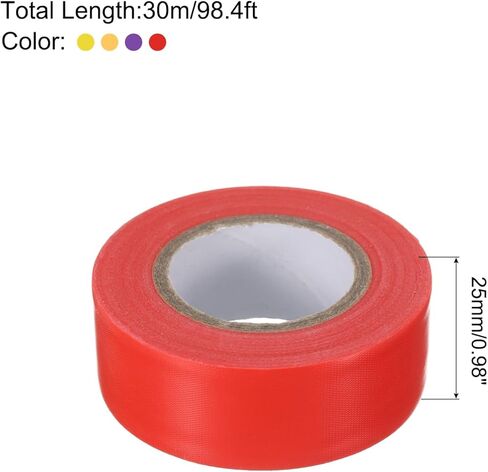 uxcell PVC Flagging Tape 25mm x 30m/98.4ft Marking Tape Non-Adhesive 4pcs Assorted Colors Tape for Tree Marking, Trail Marking, and Survey in Boundaries Hazardous Areas Home Workplace in Saudi Arabia