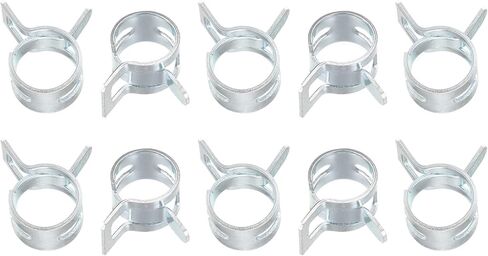 uxcell 10pcs 4mm Spring Band Type Action Fuel/Silicone Vacuum Hose Pipe Clamp Low Pressure Air Clip Clamp, Zinc Plated in Saudi Arabia
