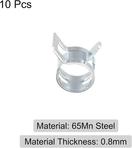 uxcell 10pcs 4mm Spring Band Type Action Fuel/Silicone Vacuum Hose Pipe Clamp Low Pressure Air Clip Clamp, Zinc Plated in Saudi Arabia