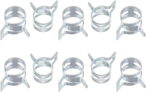 uxcell 10pcs 4mm Spring Band Type Action Fuel/Silicone Vacuum Hose Pipe Clamp Low Pressure Air Clip Clamp, Zinc Plated in Saudi Arabia