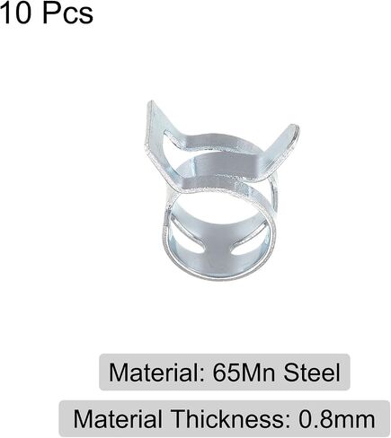 uxcell 10pcs 4mm Spring Band Type Action Fuel/Silicone Vacuum Hose Pipe Clamp Low Pressure Air Clip Clamp, Zinc Plated in Saudi Arabia