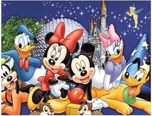 طلاء كيميلي DIY بالأرقام للبالغين والأطفال، طلاء ديزني ميكي بالأرقام، طلاء أكريليك ديزني بالأرقام، طقم طلاء جدار المنزل، غرفة المعيشة، غرفة النوم، ديكور ميكي دونالد داك بلوتو in Kuwait