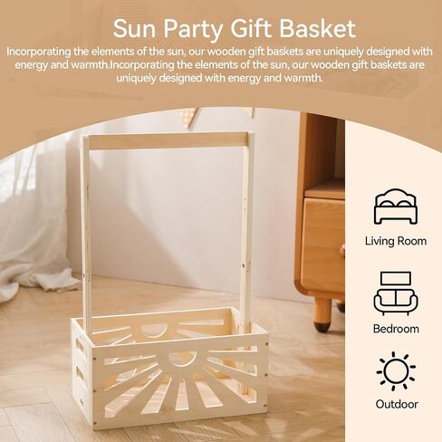 8 In 1 Wooden Baby Shower Crate Closet, Baby Basket with Handle Footprint Kit for Baby Shower Gifts, Baby Shower Wooden Gift Crate, Baby Personailzed Basket for Pregnancy New Parent in Saudi Arabia