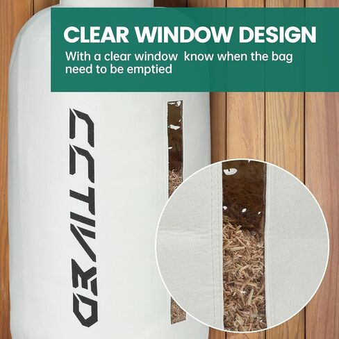 أكياس فلتر جامع الغبار 70334 من CCTIVED مثبتة على الحائط، حقيبة تجميع الغبار مع مشبك خرطوم لفتحة مقاس 4-5 بوصات، متوافقة مع Grizzly، Shop Fox، Rockler، Delta، Wen، Powertec DC5371/5372 in Kuwait