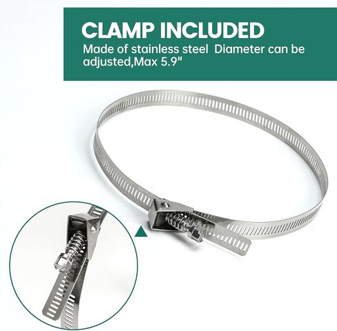 أكياس فلتر جامع الغبار 70334 من CCTIVED مثبتة على الحائط، حقيبة تجميع الغبار مع مشبك خرطوم لفتحة مقاس 4-5 بوصات، متوافقة مع Grizzly، Shop Fox، Rockler، Delta، Wen، Powertec DC5371/5372 in Kuwait