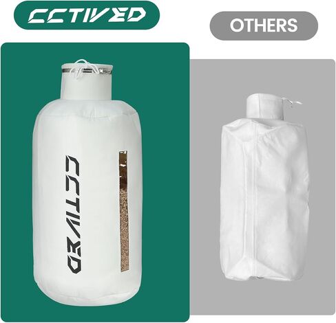 أكياس فلتر جامع الغبار 70334 من CCTIVED مثبتة على الحائط، حقيبة تجميع الغبار مع مشبك خرطوم لفتحة مقاس 4-5 بوصات، متوافقة مع Grizzly، Shop Fox، Rockler، Delta، Wen، Powertec DC5371/5372 in Kuwait