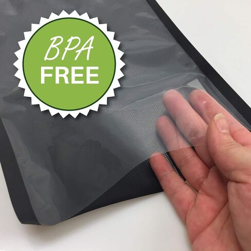 لفة أكياس تفريغ الهواء من FoodVacBags مقاس 11 × 50 باللون الأسود والشفاف، متوافقة مع حافظة الطعام، شديدة التحمل، درجة تجارية، مقاومة للرائحة، فيديو سوس، حماية من الضوء in Kuwait