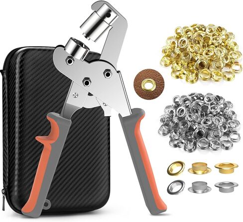 مجموعة NEU MASTER جروميت مع حقيبة، مجموعة أدوات جروميت 3/8 بوصة مع 500 قطعة من الثقوب، طقم ثقب محمول كماشة ثقب كماشة مجموعات ضغط جروميت لقماش القماش والجلود (حلقات 10 مم) in Kuwait