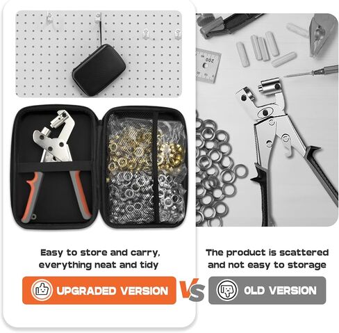 مجموعة NEU MASTER جروميت مع حقيبة، مجموعة أدوات جروميت 3/8 بوصة مع 500 قطعة من الثقوب، طقم ثقب محمول كماشة ثقب كماشة مجموعات ضغط جروميت لقماش القماش والجلود (حلقات 10 مم) in Kuwait