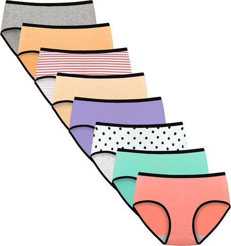 Nalwort Girls Panties Big Kids Cotton Underwear for Teens Briefs Pack of 8 in Saudi Arabia