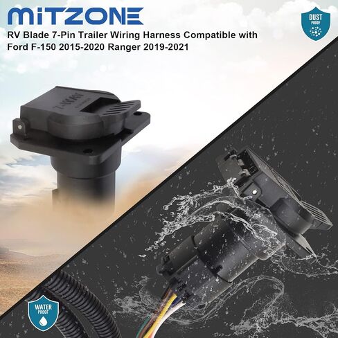 MITZONE RV Blade 7-Pin Trailer Wiring Harness متوافق مع Ford F-150 2015-2020 Ranger 2019-2021 in Saudi Arabia