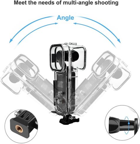 حافظة PCTC 45M (147ft) مقاومة للماء لـ DJI Osmo Pocket 3، غطاء حماية للغوص تحت الماء مع دعامة خوذة وملحقات دعامة 1/4 in Saudi Arabia