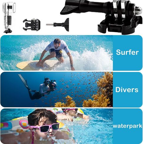 حافظة PCTC 45M (147ft) مقاومة للماء لـ DJI Osmo Pocket 3، غطاء حماية للغوص تحت الماء مع دعامة خوذة وملحقات دعامة 1/4 in Saudi Arabia