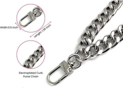 NEXT FASHION Wristlet Chain Strap Wrist Accessory for Handbags - Wristlet 12mm LC-Gold in Kuwait