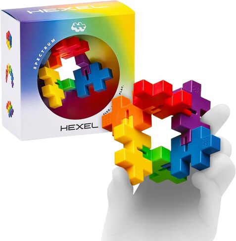 PLUS PLUS - HEXEL Spectrum - لعبة ألغاز حسية - مناسبة للسفر، وتخفف التوتر والقلق الهادئ للأطفال والكبار in Kuwait