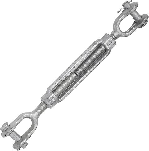 Indusco 93900331 Hot Dipped Drop Forged Galvanized Steel Jaw and Jaw Turnbuckle, 5200 lbs Working Load Limit, 3/4" Threaded Diameter x 6" Take Up, 17" Length in Saudi Arabia