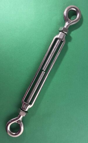الولايات المتحدة الفولاذ المقاوم للصدأ (316) M10 (3/8 ") 10 مللي متر وصلة ربط المقطورة العين والعين مع صواميل البحرية الصف M10 متري الموضوع in Saudi Arabia