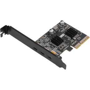 Fabater 3 Ports PCIe to USB 3.0 Expansion Card, PCIe USB3 Hub Controller Adapter for Desktop PC, 1 USB and 2 Type C, Support DisplayPort Video 4K 60HZ in Kuwait