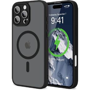 LAPOPNUT for iPhone 17 Pro Max Case, [Compatible with Magsafe] [Full Camera Protection] Magnetic Translucent Matte Back Bumper Shockproof Protective Phone Cover,Orange in Kuwait