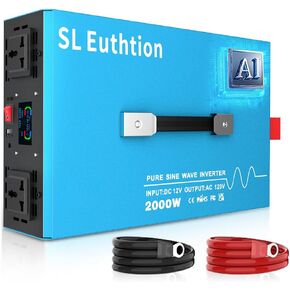 5000W Pure Sine Wave Power Inverter Voice Control AI Voice Assistant Support English 24V to 120V 60HZ with LCD Display, USB Port, for Car Home Laptop Truck in Saudi Arabia