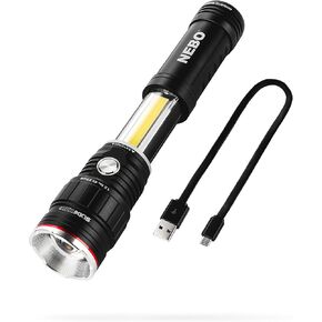 500 Lumen COB LED Work-Light and Flashlight, Red Light Mode and Red Flashing Light Mode, 4x Adjustable Zoom, Magnetic Base, No Need to Buy Batteries SLYDE KING is Rechargeable - NEBO 6726 Slyde King in Saudi Arabia