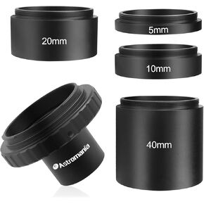 Astromania Astronomical T2-Extension Tube Kit for Cameras and eyepieces - Length 5mm 10mm 20mm 40mm - Bundle with - T-Ring&T-Adapter for Canon EOS in Saudi Arabia