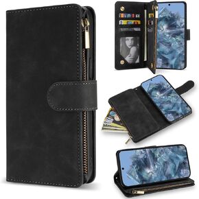 ZZXX for Google Pixel 8 Pro Case Wallet with RFID Blocking Card Slot Premium PU Leather Zipper Flip Folio Wallet with Wrist Strap Kickstand Protective for Pixel 8 Pro Wallet Case(Green 6.7 Inch) in Kuwait