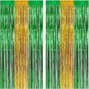 2 حزمة احباط هامش الستائر ماردي غرا معدنية بهرج الستار 3.3 × 6.6 قدم الأخضر الذهب الأرجواني حزب خلفية لامع اللافتات كشك الصورة لماردي غرا حفلة تنكرية كرنفال نيو أورليانز ديكور عيد ميلاد in Kuwait
