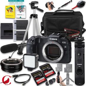 كاميرا Canon EOS RP بدون مرآة + مقبض ثلاثي القوائم HG-100TBR + محول التركيب EF-EOS R + بطاقة ذاكرة سعة 128 جيجابايت + المزيد (حزمة مكونة من 24 قطعة) in Kuwait