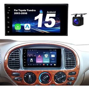 راديو السيارة Android 15 لسيارة Toyota Tundra 2003-2006: 4Core + 64GB ترقية ستيريو السيارة CarPlay اللاسلكي وAndroid Auto مع WiFi 6، Bluetooth 5.4، نظام تحديد المواقع العالمي (GPS)، FM/RDS، EQ، SWC، كاميرا احتياطية 1080P in Kuwait