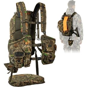 سترة صيد Extremus من KastKing BearHauler تركيا مع مقعد سميك، حقيبة نهارية قابلة للتحويل، حبال بندقية مخفية، جيوب للمكالمات والصدفة، جيب للترطيب، قماش هادئ in Kuwait