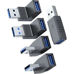 5pcs USB3.0 Male to Female Adapters 90 Degree Supporting Fast Data Transmission for Computer Gaming and Car Systems Car USB Connector in Kuwait
