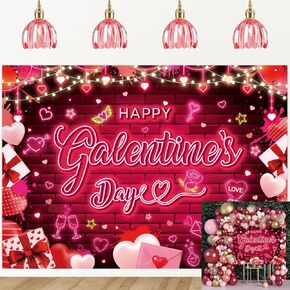 Happy Galentines Day Backdrop Red Pink Galentines Day Photography Background for Girls Ladies Valentine's Day Party Decorations Banner Photo Props ﻿ (7x5FT: 84x60 inch) in Saudi Arabia