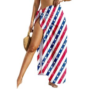 Herseas Women Sheer Sarong High Slit One Size Swimsuit Coverups 2026 Summer Floral Print Chiffon Wraps Beach Cover Up in Saudi Arabia