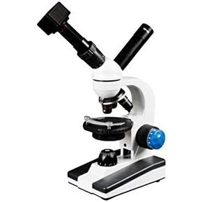 Vision Scientific VME0018-T-LD-5NS Dual View Elementary Level Compound Microscope, 10x WF & 25x WF Eyepiece, 40x-1000x Magnification, LED Illumination, Gliding Round Stage, 5 MP Digital Camera in Saudi Arabia