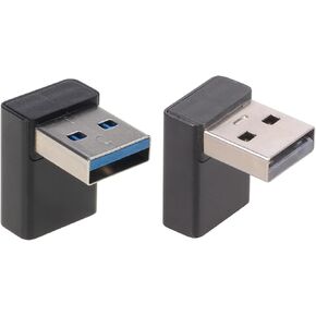 2 قطعة سبائك الألومنيوم USB3.0 ذكر إلى أنثى 90 درجة حتى أسفل محول الزاوية لنقل البيانات بسرعة تصل إلى 5 جيجابايت في الثانية موصل الزاوية اليمنى in Kuwait