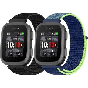 أربطة من النايلون لساعة Garmin Bounce، حزام بديل من النايلون الناعم القابل للتعديل وجيد التهوية لساعة Garmin Bounce الذكية، عبوتان in Kuwait