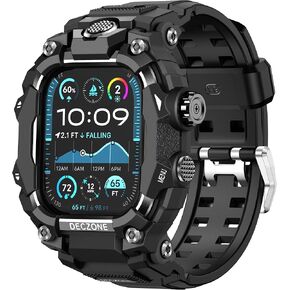 Band with Rugged Case Compatible with Apple Watch Bands 49mm (Ultra 3/2/1), Sport iwatch Bands Protective Bumper Cover for Men (49mm Black) in Saudi Arabia