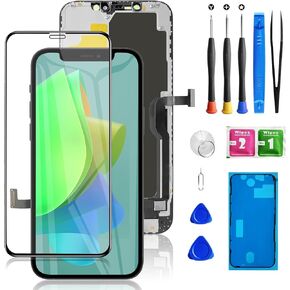for iPhone X Screen Replacement 5.8 inch, Mobkitfp Front LCD Digitizer Display for iPhone 10/X with 3D Touch & Face ID for A1865,A1901,A1902 with Waterproof Adhesive+Tempered Glass+Repair Tools in Kuwait