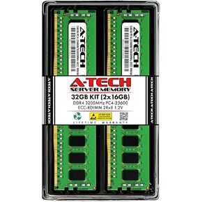 A-Tech 32GB Kit (2x16GB) RAM لجهاز Lenovo ThinkStation P620 | ترقية ذاكرة الخادم المسجل DDR4 3200 ميجا هرتز PC4-25600 ECC RDIMM 2Rx8 in Kuwait