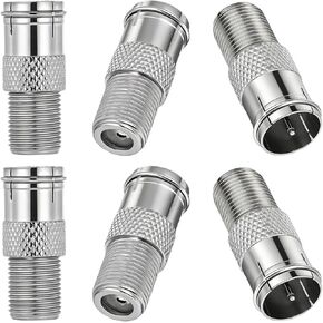 6 Pack Coaxial Cable Connector F Type Push On Coax Adapter Quick Connect Male to Female Coaxial Connectors Coax Coaxials Extender Connector for Satellite Dish Cable TV Internet RV in Kuwait